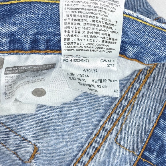 Levi's 505 Denim Jeans Men's 30x30 (30x32) Distressed Biker Regular Fit Straight - Picture 7 of 16